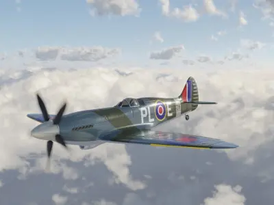 Supermarine Spitfire 3D Model Low-poly 3D model