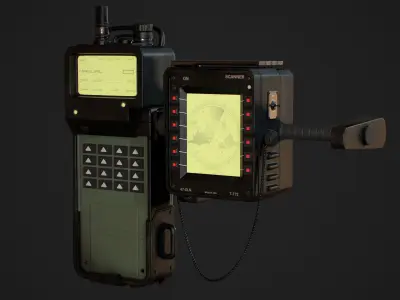 Military Radio-Scanner -PBR-Game ready Low-poly 3D model