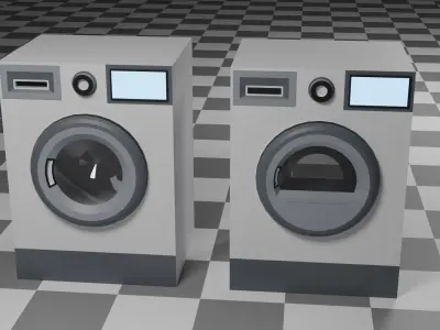 Washer and Dryer Free low-poly 3D model