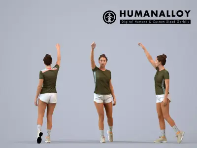 00504Beatrice005 - Adult Caucasian woman exercising in summer 3D model