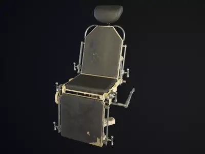 Antique Medical Chair 3D model Low-poly Low-poly 3D model