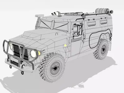 Tigr Russian Vehicle Low-poly 3D model