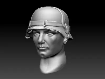 helmet head of soldier in 3D print model
