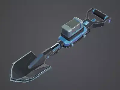 Sci-Fi Powered Tactical Shovel Low-poly 3D model
