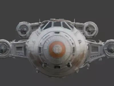 Realistic Sci-Fi Heavy Cargo Shuttle 3D  Low-poly 3D model