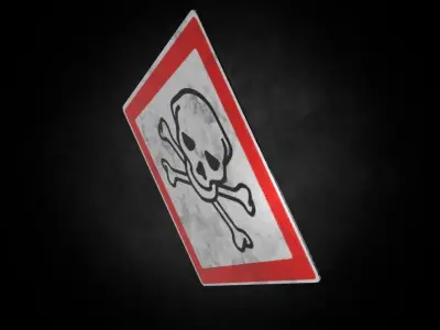 Poisen Sign  Low-poly 3D model