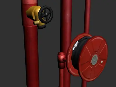 Hose Reel Riser System Low-poly 3D model