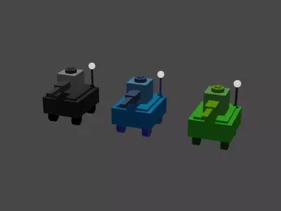 Low Poly Tanks Pack Free low-poly 3D model