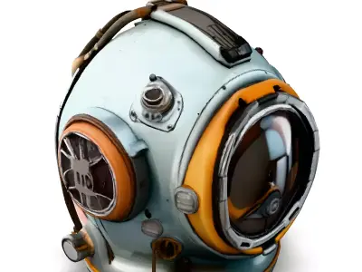 Retro SciFi Diving Helmet 3D Model Low-poly 3D model