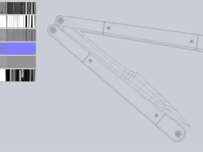 Butterfly knife Low-poly 3D model purchase