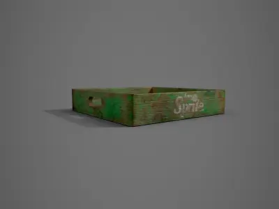 Old wooden crate  Low-poly 3D model