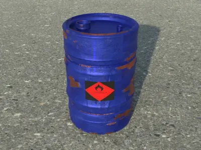 Barrel Flammable Low-poly 3D model purchase