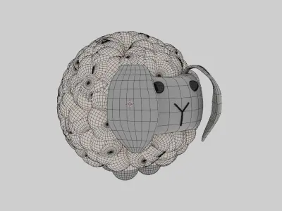 Animated Sheep Low-poly 3D model