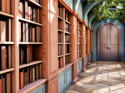 Library Hall Blender Scene Free 3D model