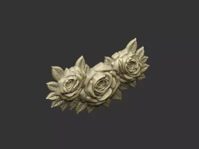 ornate vintage rose Victorian baroque luxury detail design 3D print model purchase