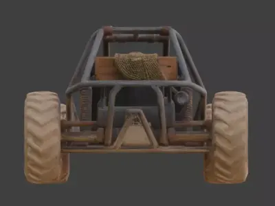 Wild West Sand Buggy Low-poly 3D model