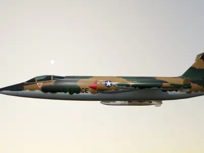 F 104  Starfighter in Vietnam Cammoflage 3D model
