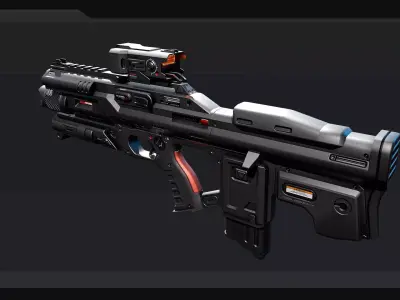 AK5 - MachineGun Low-poly 3D model