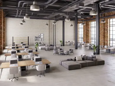 interior scene loft office 05 3D model
