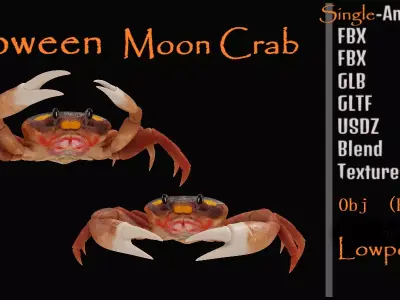 Halloween Moon Crab Free 3D model