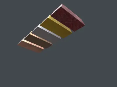 Metal ingots 3d models low poly Free low-poly 3D model