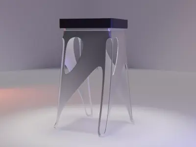 Sci Fi Parametric Bar Stool - Low and High Poly 3D model