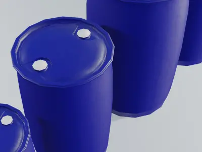 Plastic Tight Head Drum Collection Low-poly 3D model