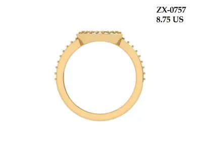 Simple Round Stone Ring 3D print model