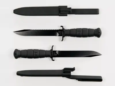 Glock Field knife FM 78 and FM 81 - color and wear variants 3D model