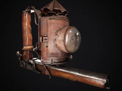 Pistol - flashlight Low-poly 3D model