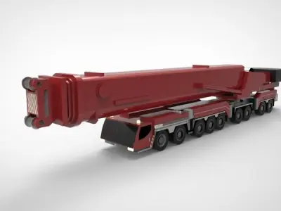 heavy mobile crane Low-poly 3D model