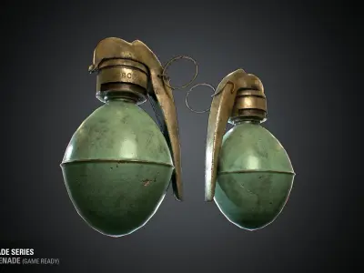 M1 French Grenade - WWI Grenade Series Game Ready Low-poly 3D model