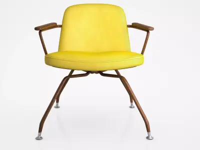 Mid-Century Spider Chair Yellow 3D model