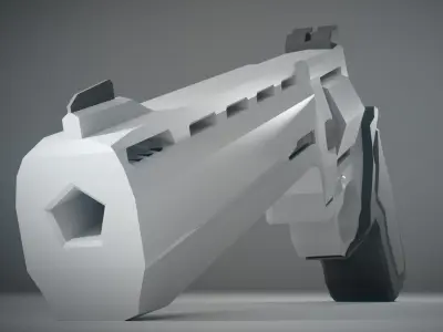 Low Poly Revolver Free 3D model