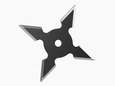 Shuriken ninja throwing knife 01 3D model