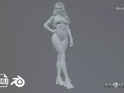 sport girl Free 3D model