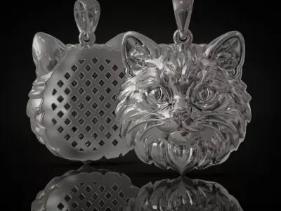 Cat Face Charm Pendant  3D print model