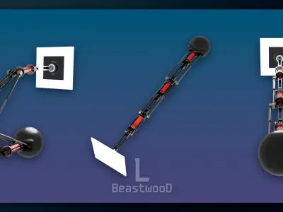 Mechanical Robot Arm Arena Builder Rigged 3D model