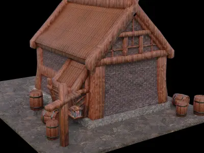 Medieval House Low-poly 3D model order