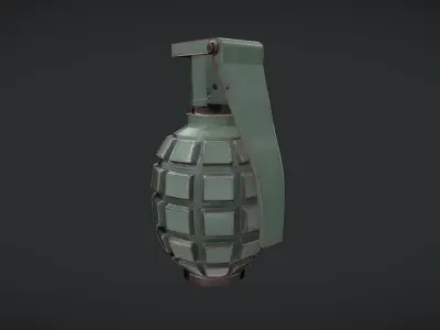 green military hand grenade 3D model