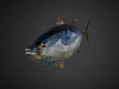 Tuna Low Polygon Art Ocean Fish Low-poly 3D model