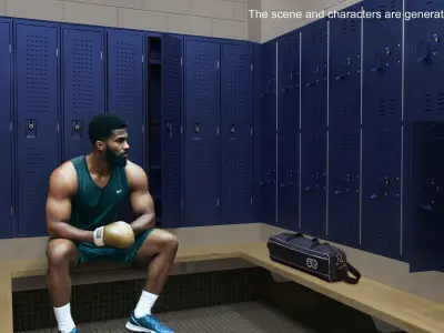 Locker Room Concept Blue 3D model