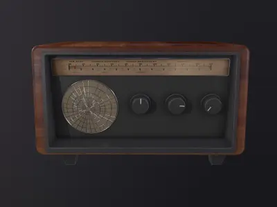 Retro Radio 3D Model Low-poly 3D model