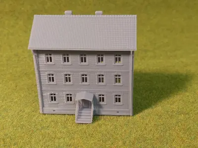 Tenement house 1-160 resin 3D print model