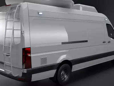 TV Broadcast Satellite Van PBR Low-poly 3D model