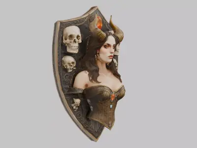 Enchanted Shield Maid 3D ModelEnchanted Shield Maid 3D Model Low-poly 3D model