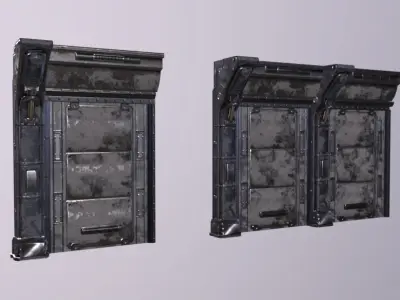 Industrial Walls Mini Kit Low-poly 3D model