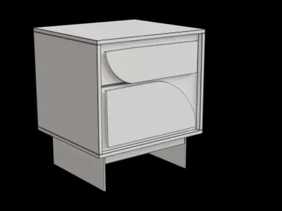 Mango Wood Bedside Table Low-poly 3D model