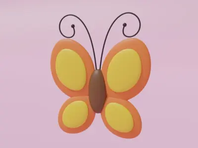Cartoon Butterfly 3D model purchase