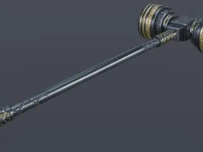 Hammer 04 Low-poly 3D model
